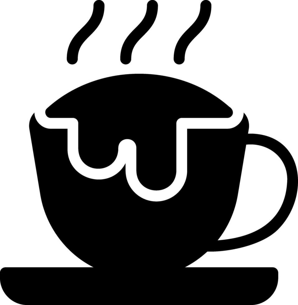 ícone de glifo de café com leite vetor