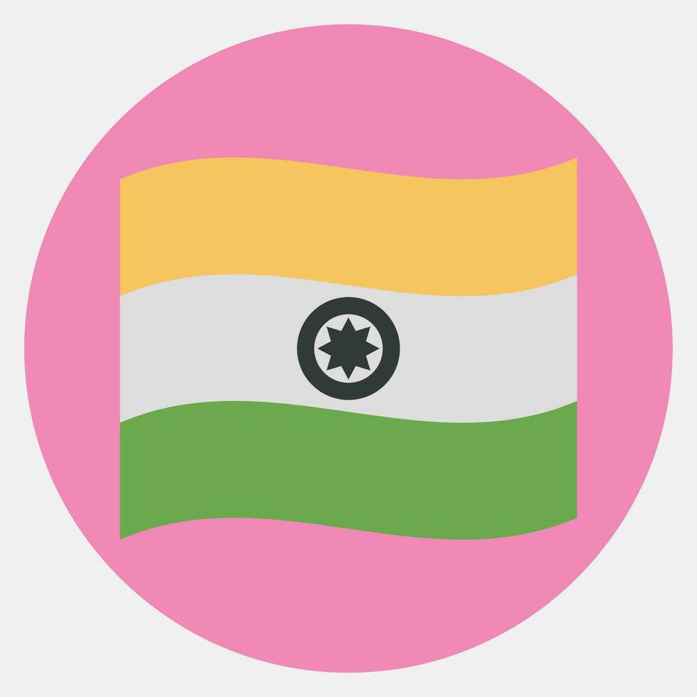 ícone indiano bandeira. diwali celebração elementos. ícones dentro cor companheiro estilo. Boa para impressões, cartazes, logotipo, decoração, infográficos, etc. vetor