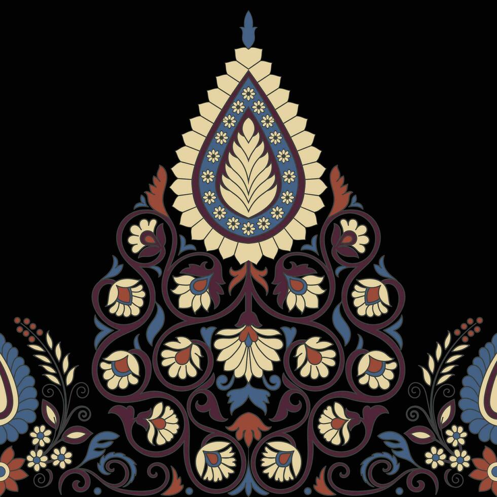 ikat floral paisley bordado.geométrico étnico oriental padronizar tradicional. tapete componentes. asteca estilo abstrato. Projeto para textura,tecido,vestuário,embrulho,decoração,canga. vetor