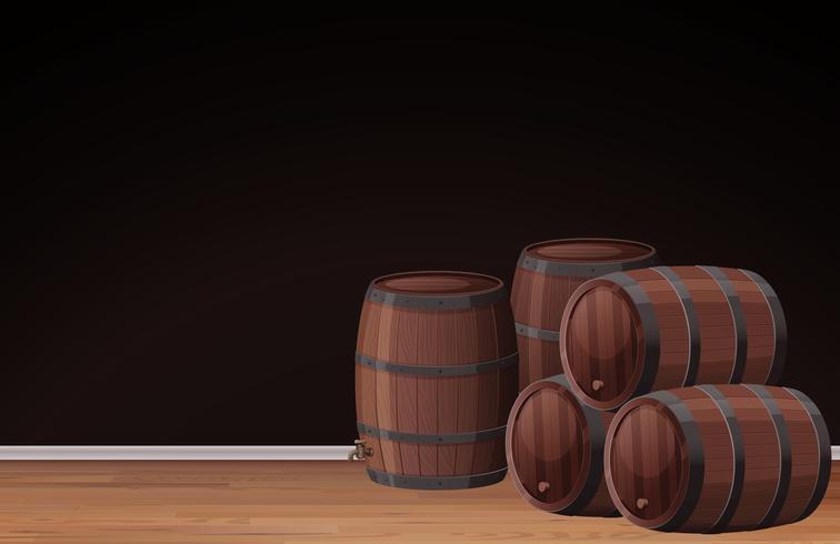 Um modelo preto e barril de vinho vetor