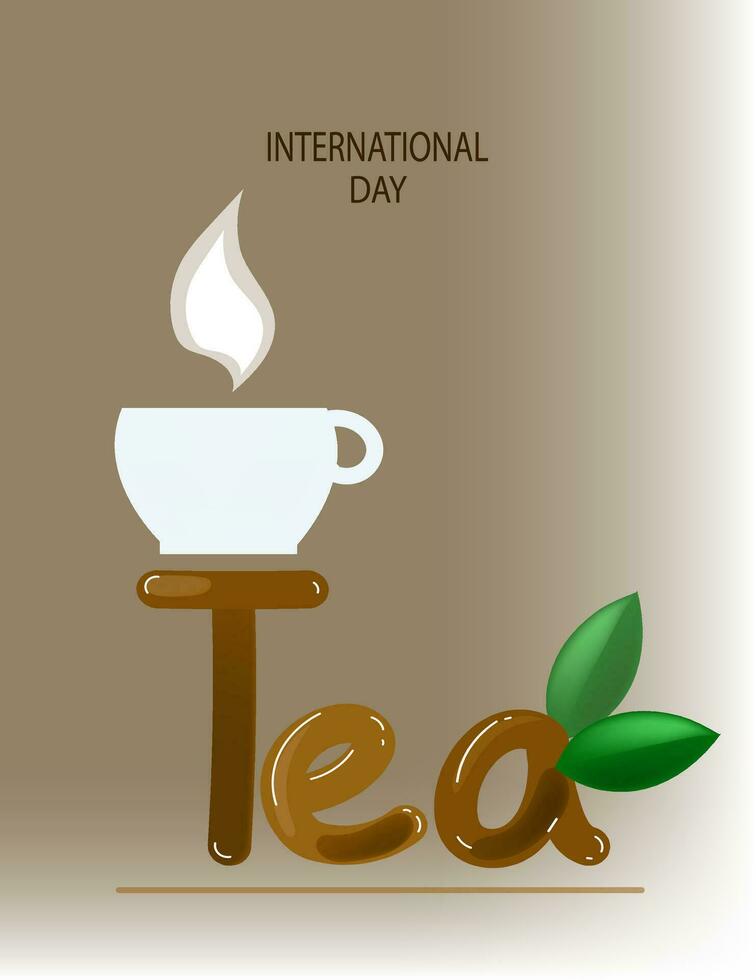 internacional chá dia. desenho animado kawaii personagem chá copo 3d vetor ilustração
