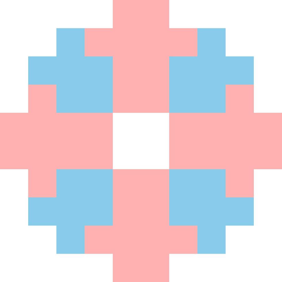 rosquinha desenho animado ícone dentro pixel estilo vetor