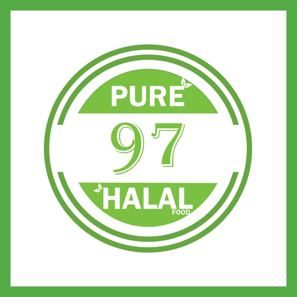 Projeto com halal folha Projeto 97 vetor