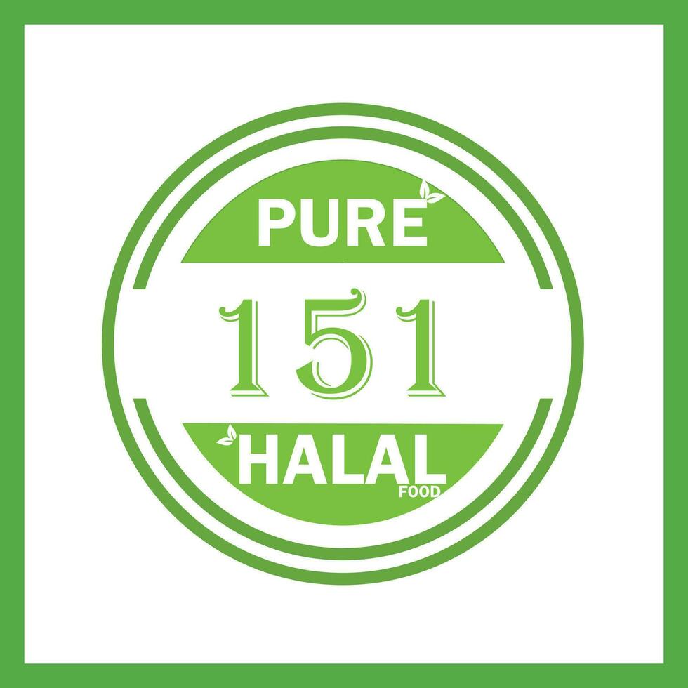 Projeto com halal folha Projeto 151 vetor