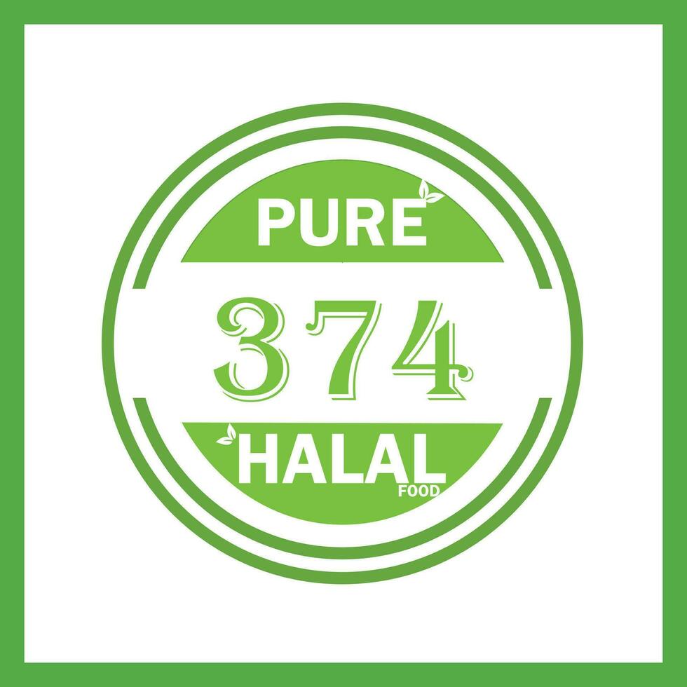 Projeto com halal folha Projeto 374 vetor