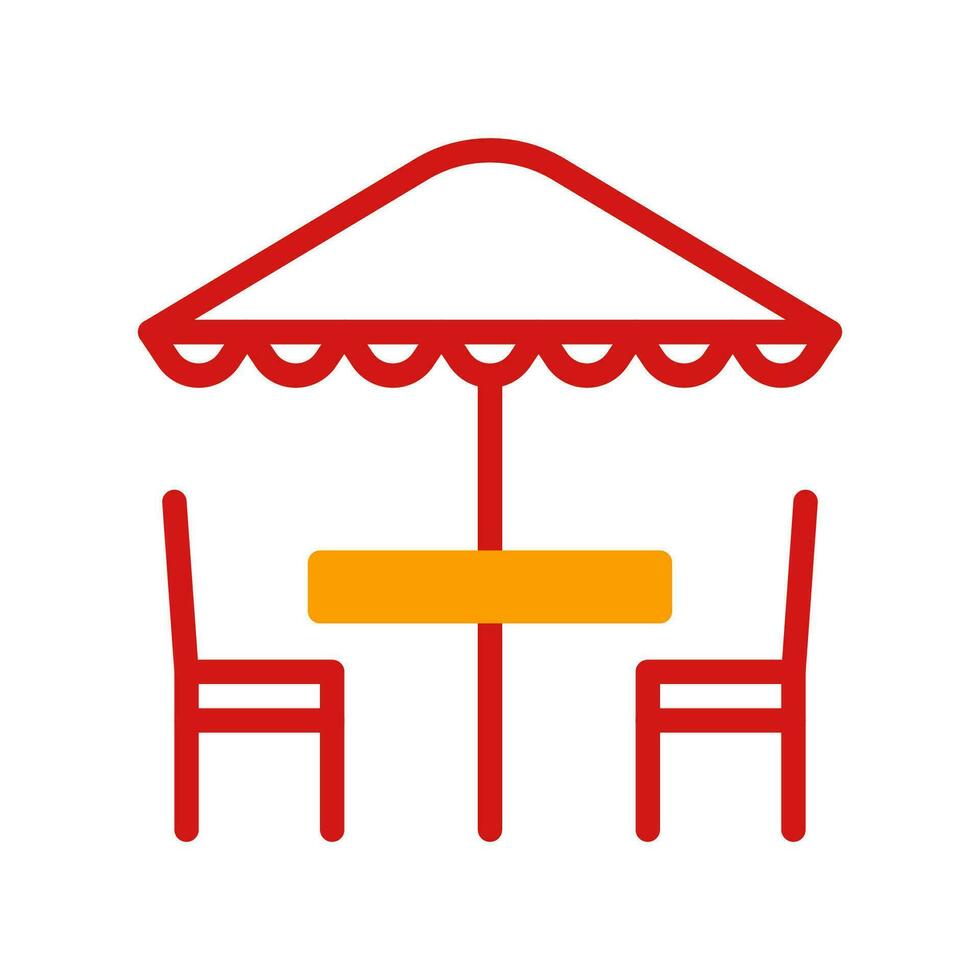 guarda-chuva ícone duotônico amarelo vermelho verão de praia símbolo ilustração. vetor
