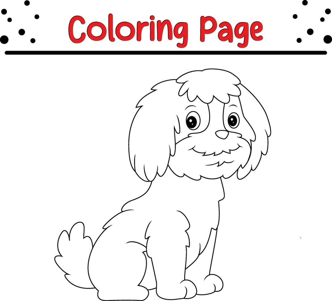 fofa cachorro animal coloração página ilustração vetor. para crianças coloração livro. vetor