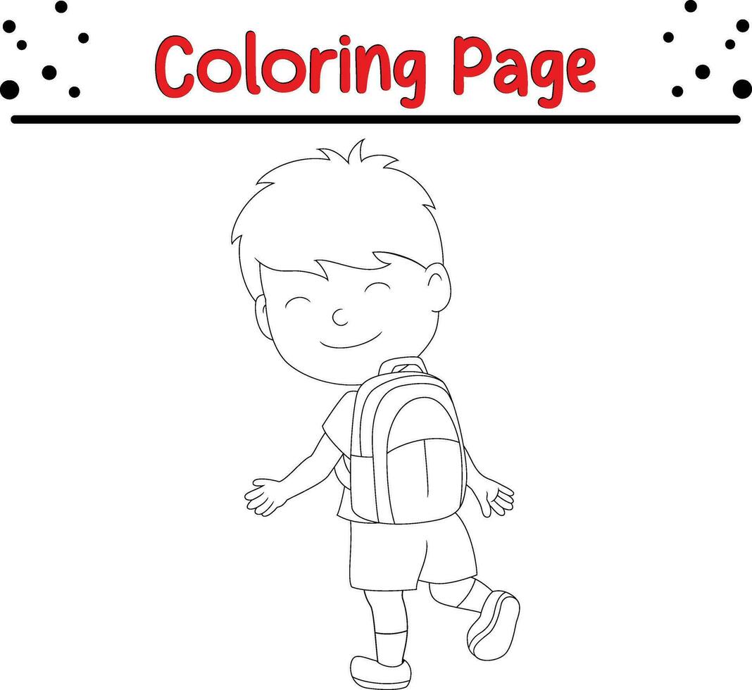fofa pequeno criança coloração página para crianças. Preto e branco vetor ilustração para coloração livro.