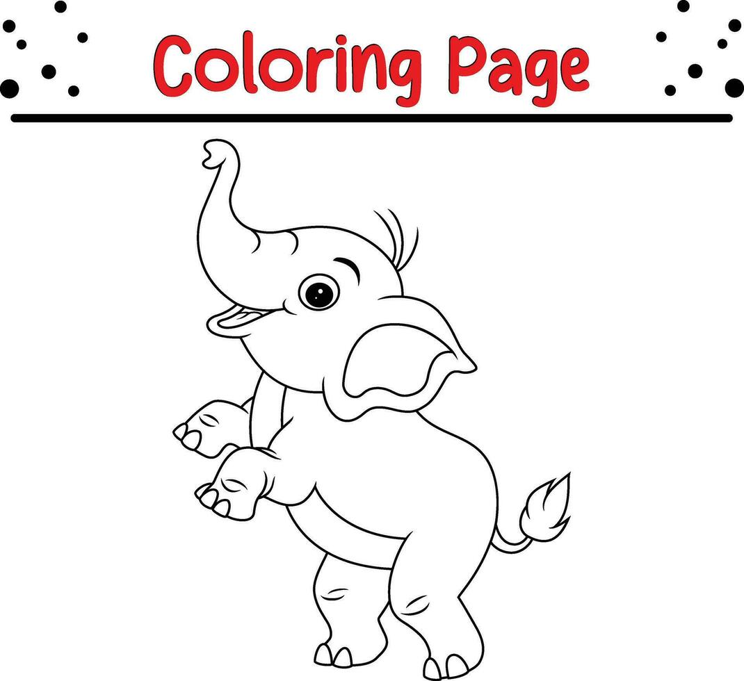 elefante coloração página para crianças. Preto e branco vetor ilustração para coloração livro