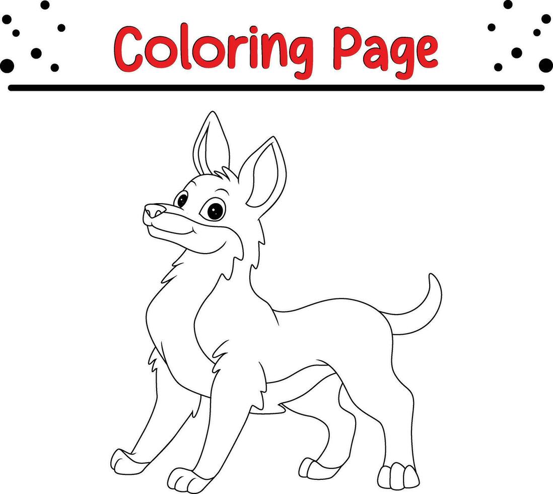 Raposa coloração página para crianças. Preto e branco vetor ilustração para coloração livro