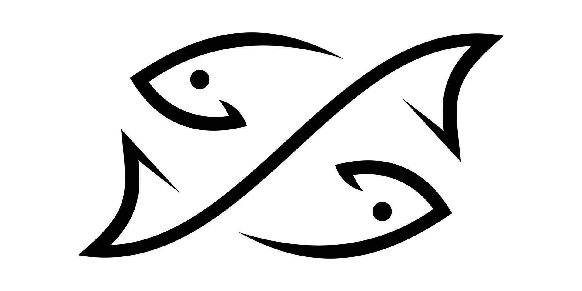 peixe e infinito, dois peixe logotipo Projeto vetor ícone ilustração