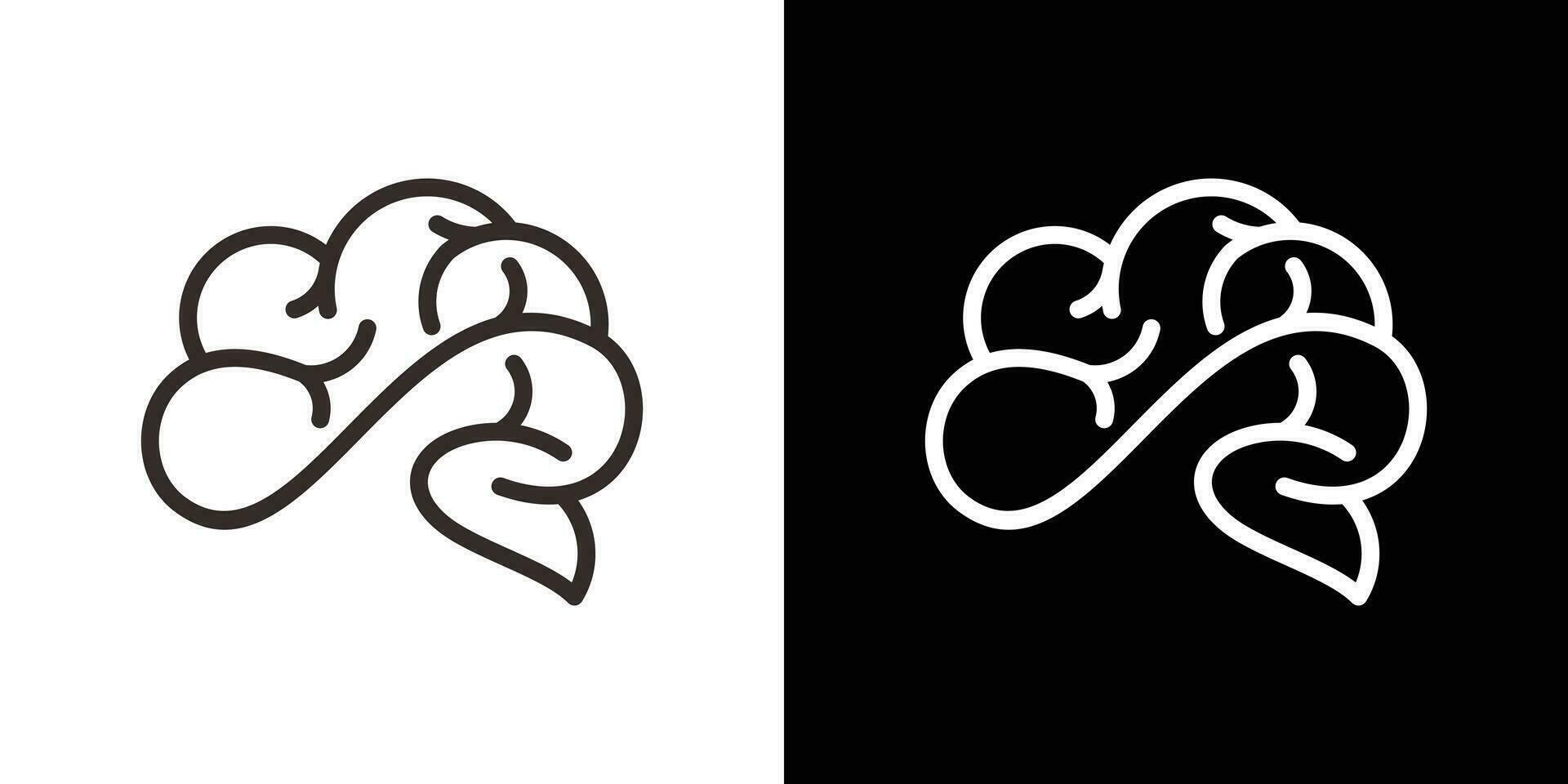 logotipo cérebro linha Projeto ícone vetor ilustração