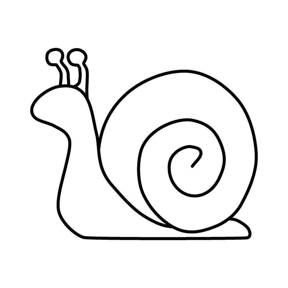 uma Caracol é desenhado dentro uma linha em uma branco fundo vetor