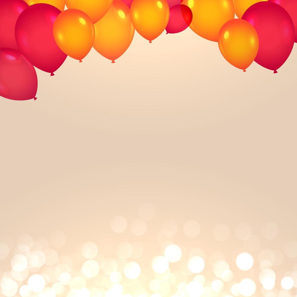 fundo bokeh decorado com celebração de balão vetor