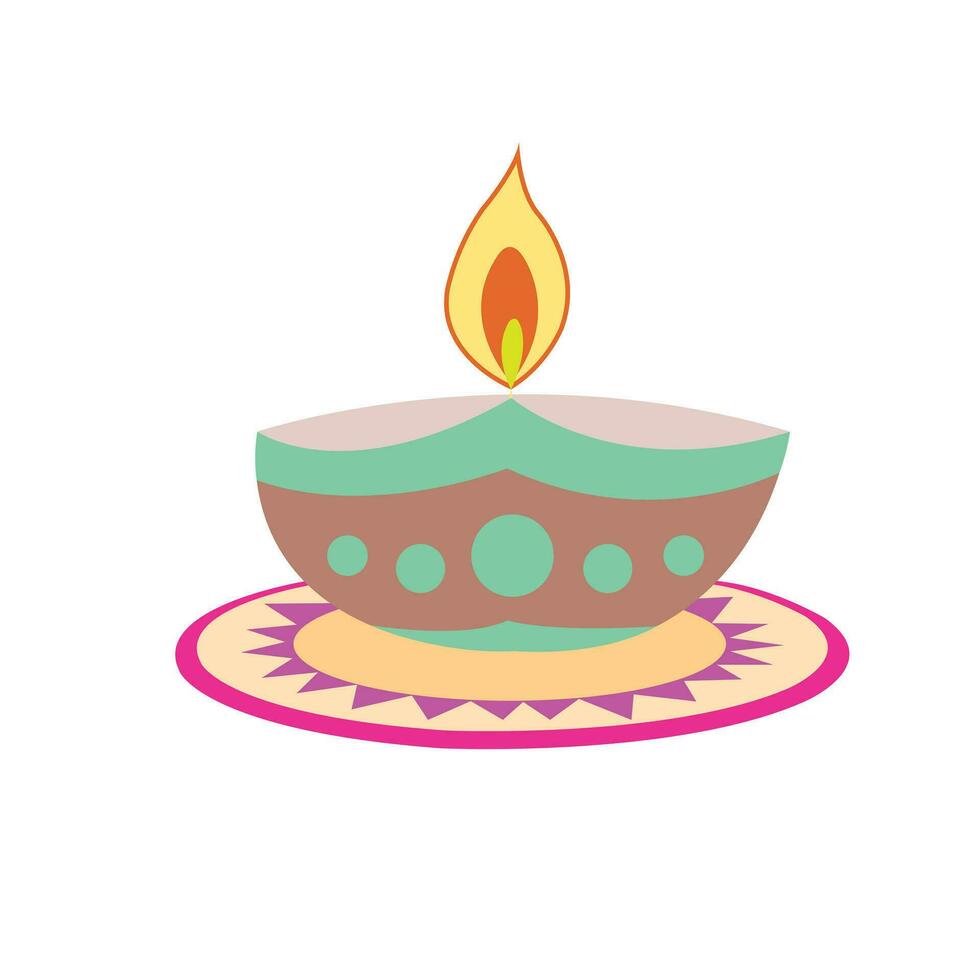 vetor ilustração do diwali celebração com decorativo colorida Projeto definir.