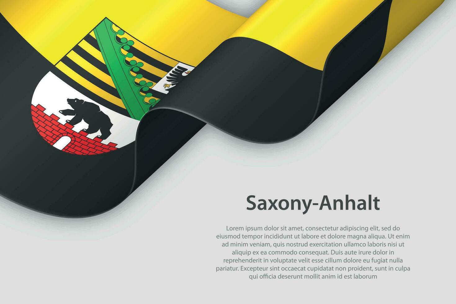 3d fita com bandeira saxônia-anhalt. alemão estado. isolado em branco fundo vetor