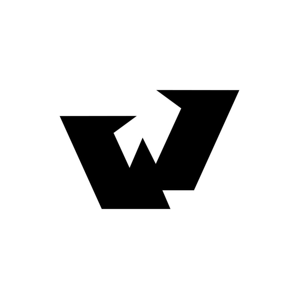 carta W ícone logotipo vetor modelo.