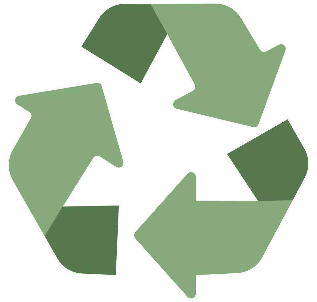verde pastel Setas; flechas reciclar eco símbolo vetor ilustração isolado em branco fundo.