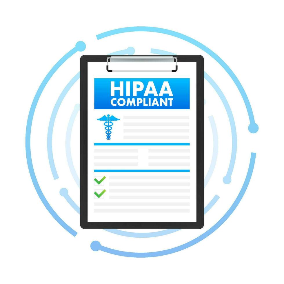 hipaa compatível. marca de verificação ícone. vetor Projeto logotipo símbolo