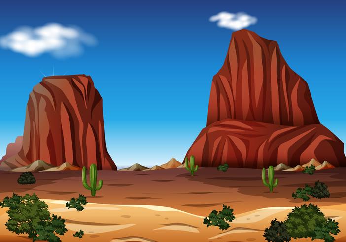 Rock Mountain no deserto vetor