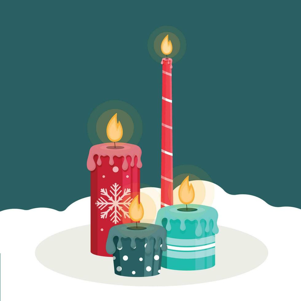 conjunto de velas de natal vetor