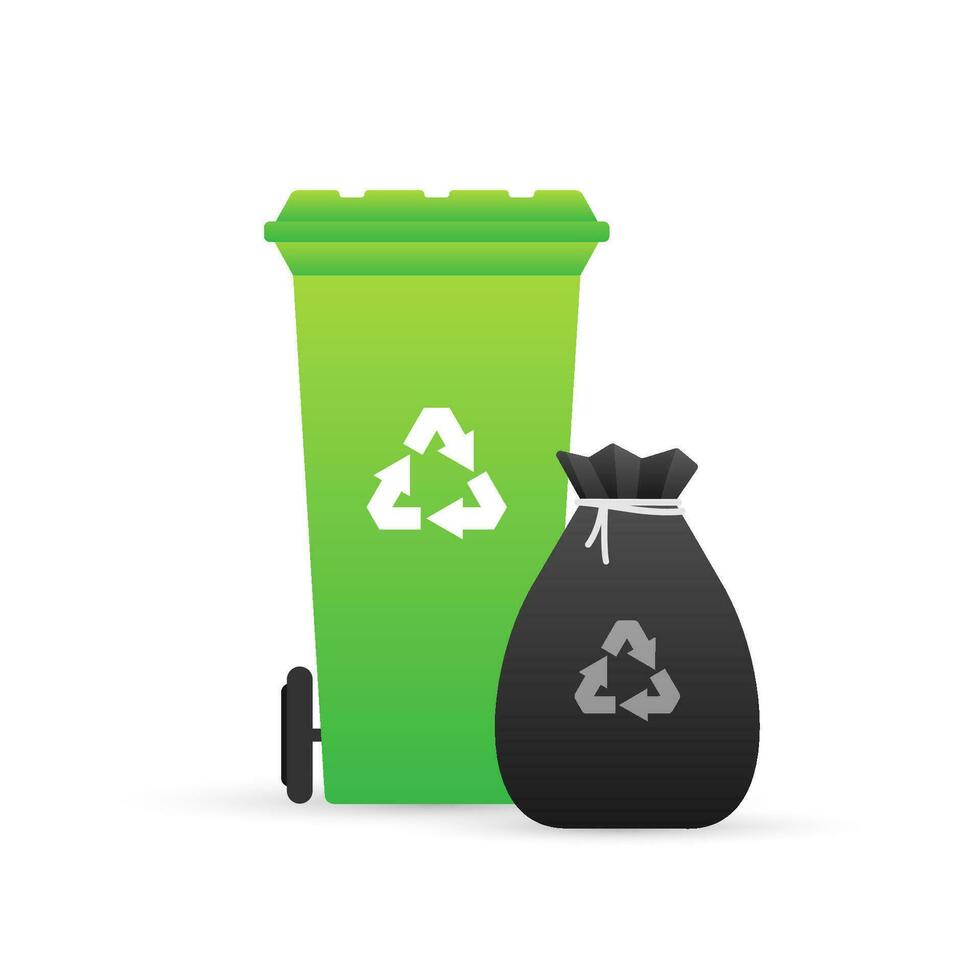 reciclando lixo deposito de lixo, cavalinho Lixo bin. vetor estoque ilustração