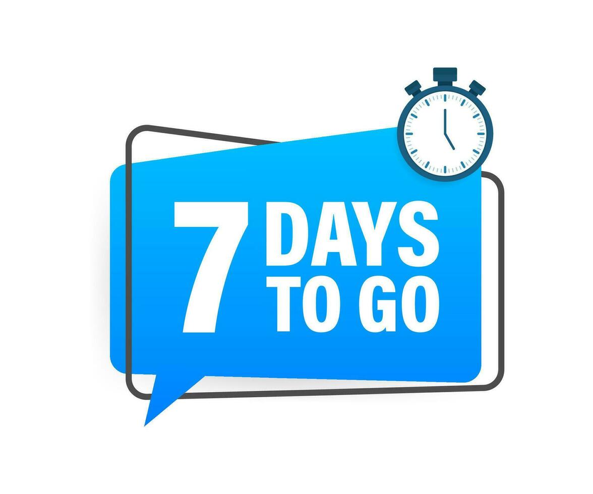 6 dias para ir. contagem regressiva cronômetro. relógio ícone. Tempo ícone. contagem Tempo oferta. vetor estoque ilustração.