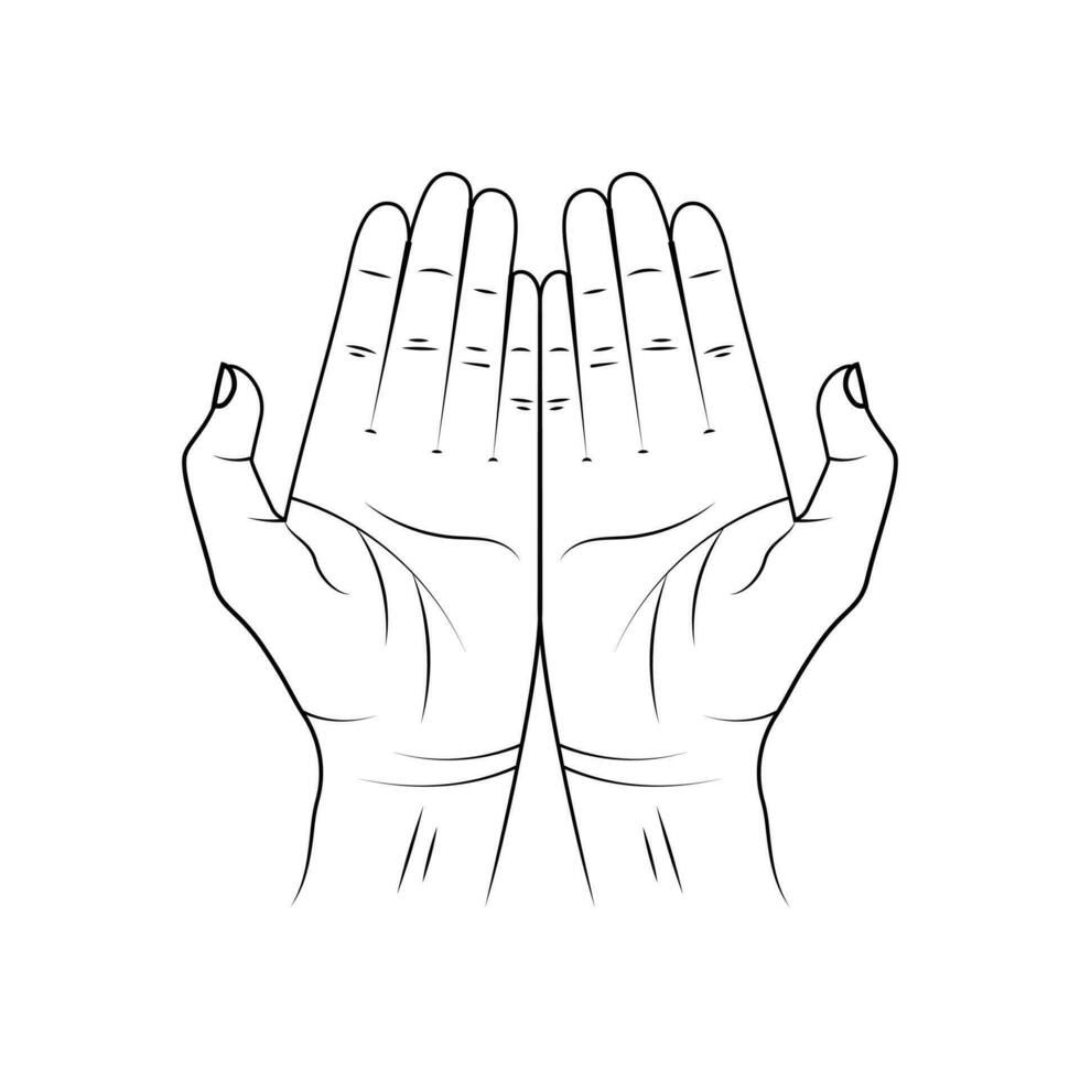 gesto do a mãos guardada dentro oração gráfico ícone. mãos em forma de xícara juntos placa dentro a círculo isolado símbolo em branco fundo. vetor ilustração eps 10.