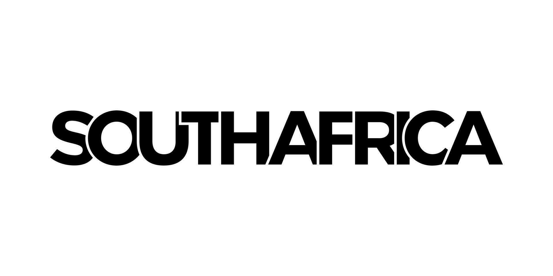 sul África emblema. a Projeto características uma geométrico estilo, vetor ilustração com negrito tipografia dentro uma moderno Fonte. a gráfico slogan rotulação.