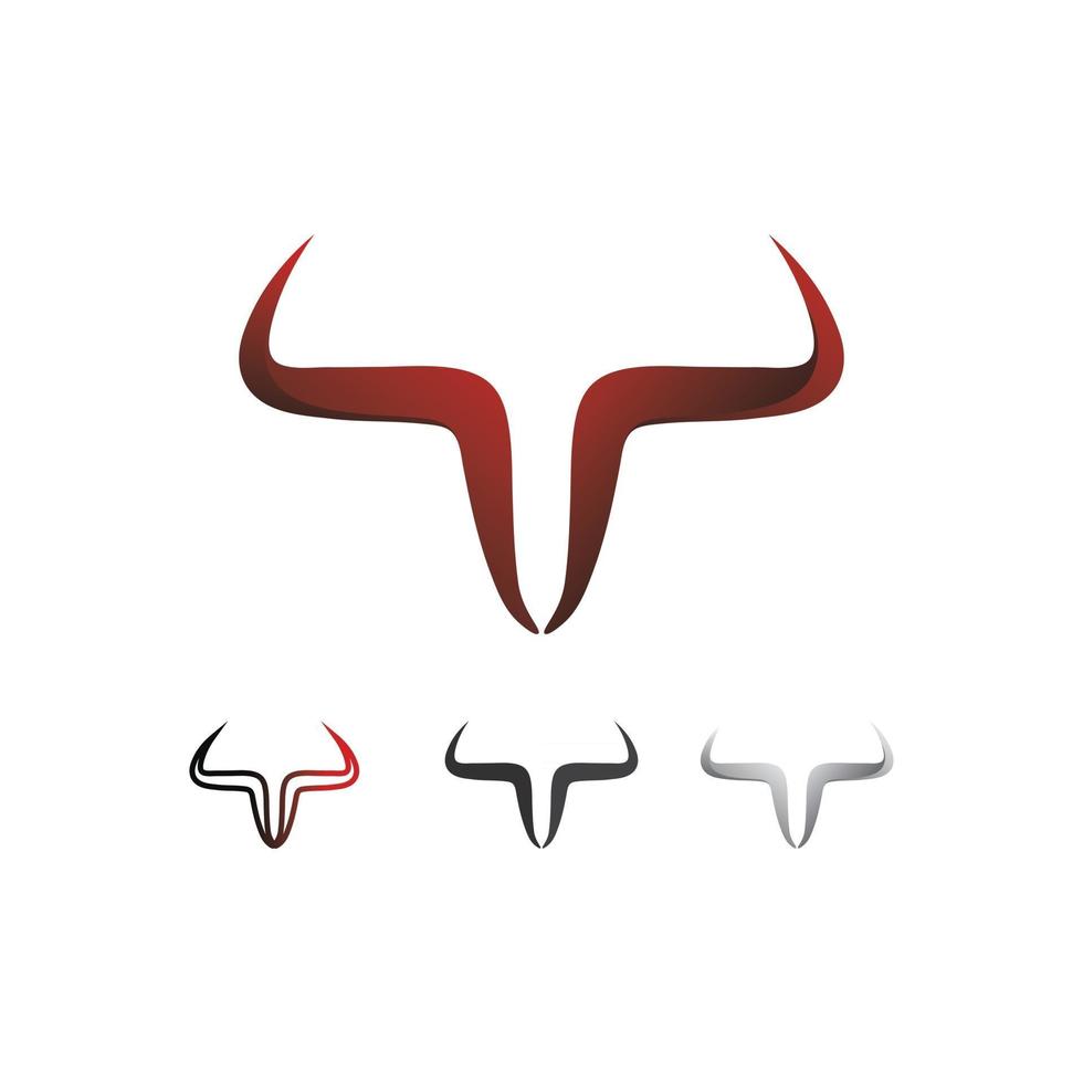 design de logotipo de vaca cabeça de touro e búfalo chifre de animal de vetor