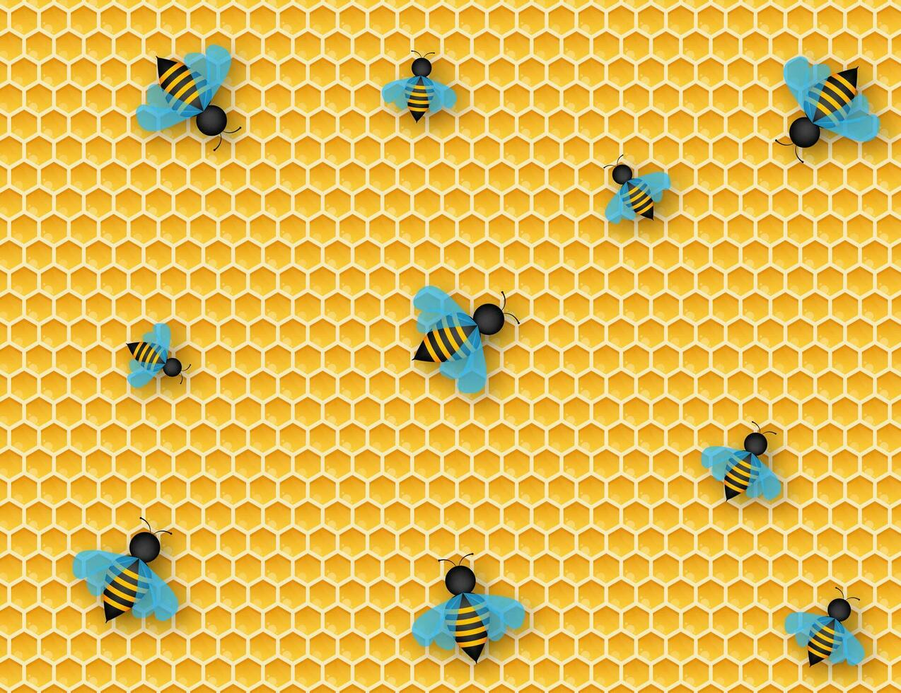 hexágono natural querida estrutura. abelha favo de mel. insetos e mel. vetor ilustração