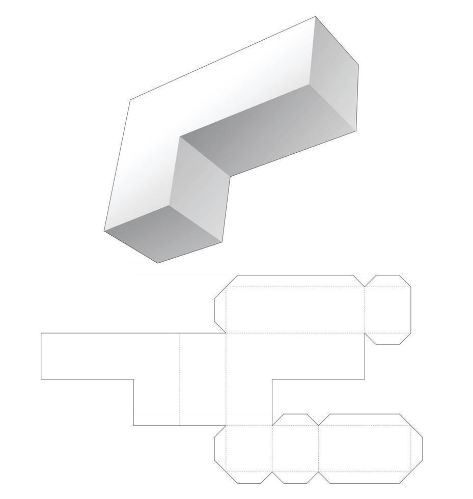 modelo de corte de molde para caixa de embalagem vetor