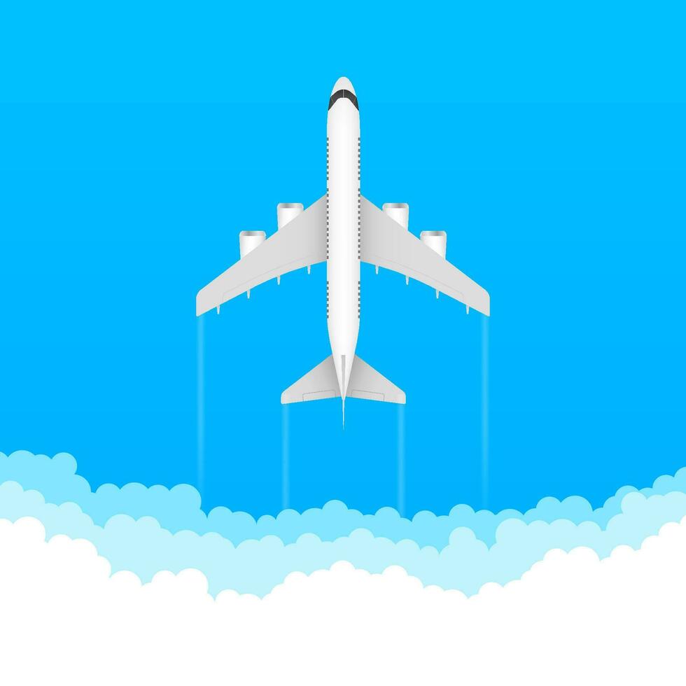 plano avião ilustração, Visão do uma vôo aeronaves. vetor estoque ilustração