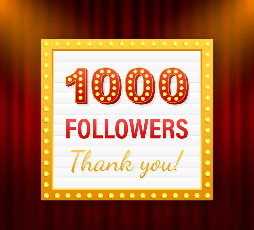 999 seguidores, obrigado você, social sites publicar. obrigado você seguidores parabéns cartão. vetor estoque ilustração.