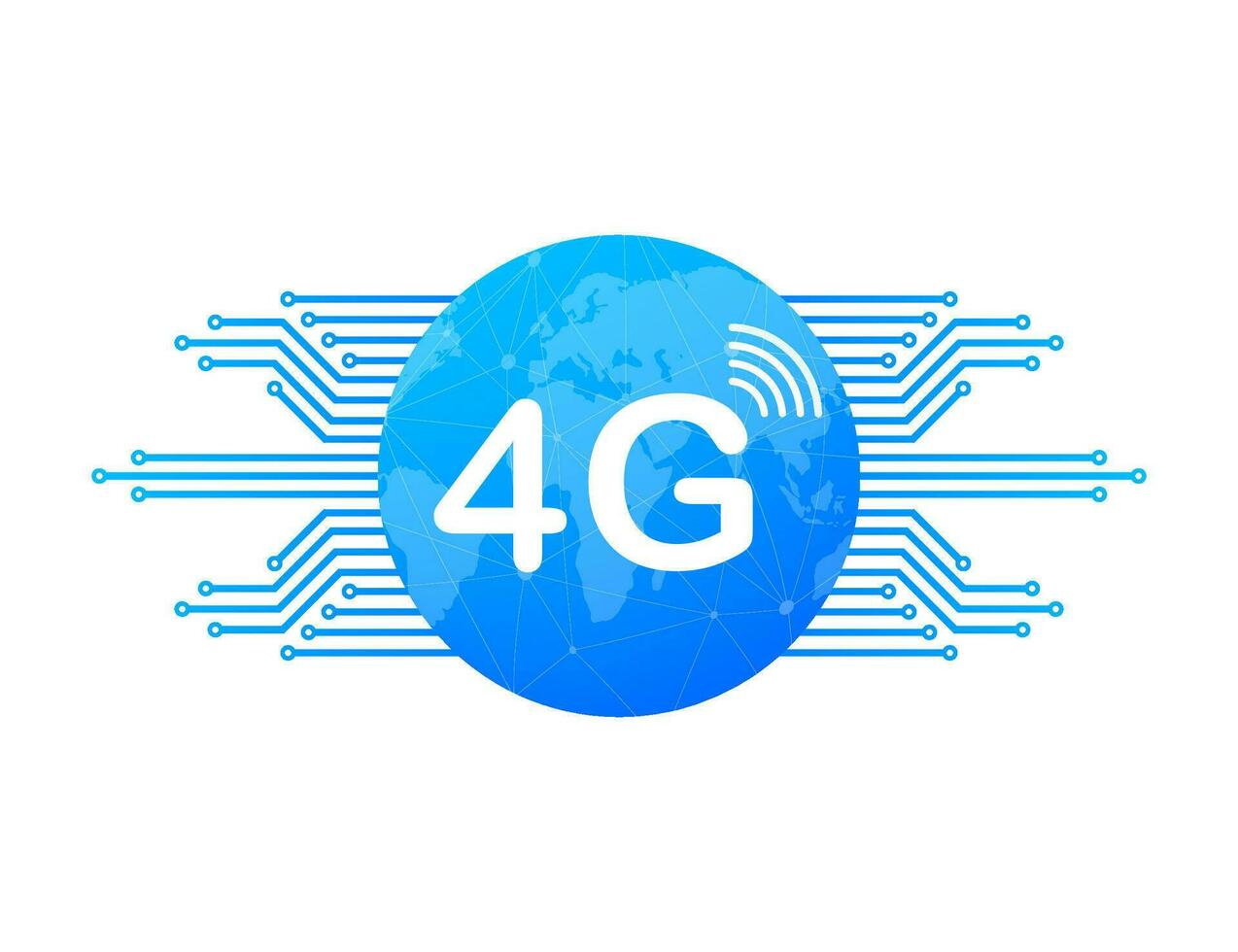 4g rede tecnologia. sem fio Móvel telecomunicação serviço conceito. marketing local na rede Internet aterrissagem modelo. vetor estoque ilustração