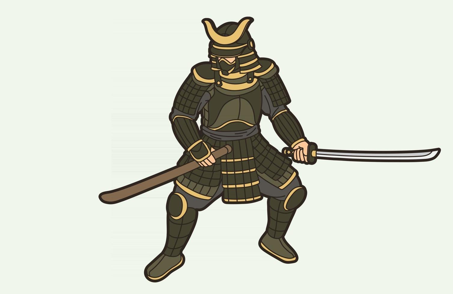 guerreiro samurai ronin vetor