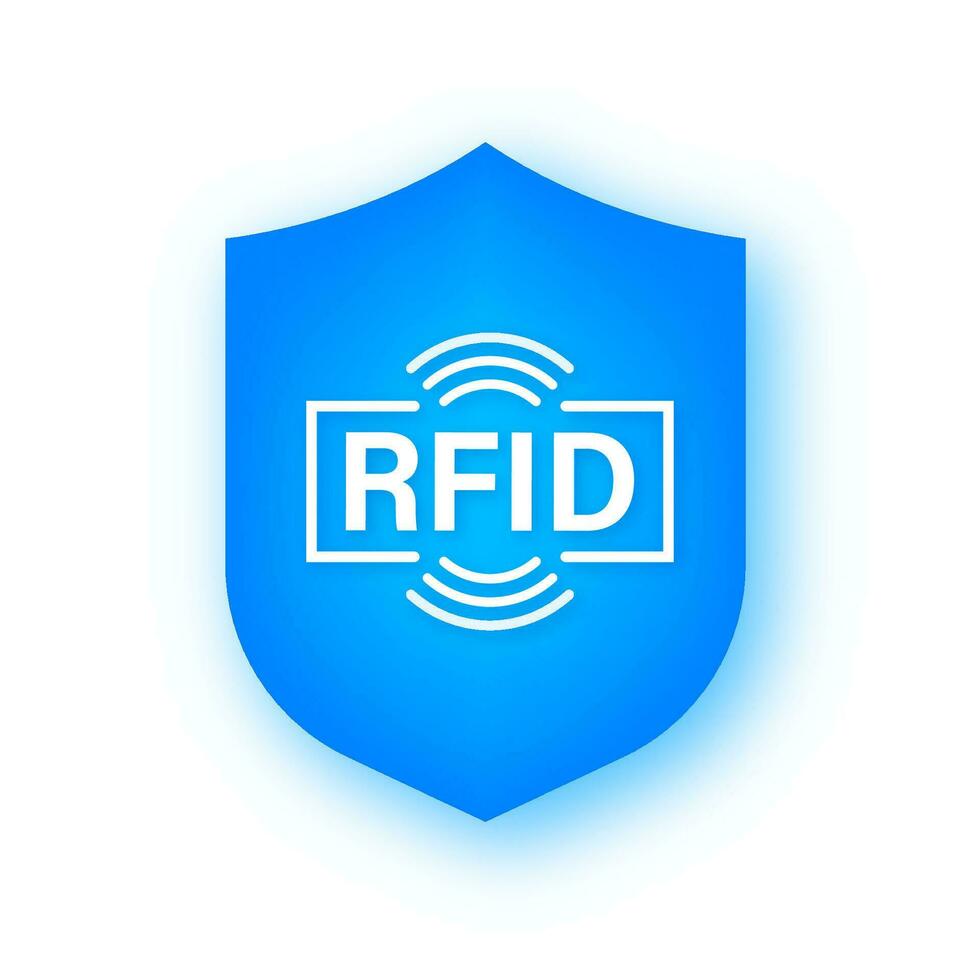 rfid rádio frequência identificação. tecnologia conceito. digital tecnologia. vetor estoque ilustração.