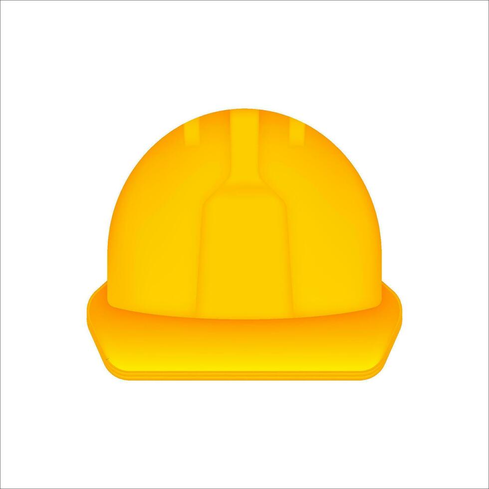 amarelo capacete em branco fundo. realista isolado vetor. vetor logotipo ilustração