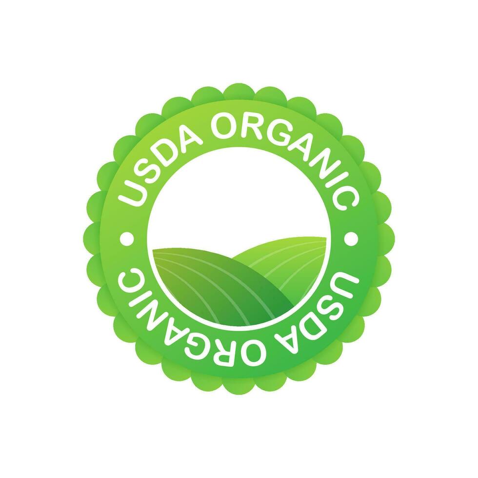 usda orgânico emblemas, distintivo, adesivo, logotipo ícone vetor estoque ilustração