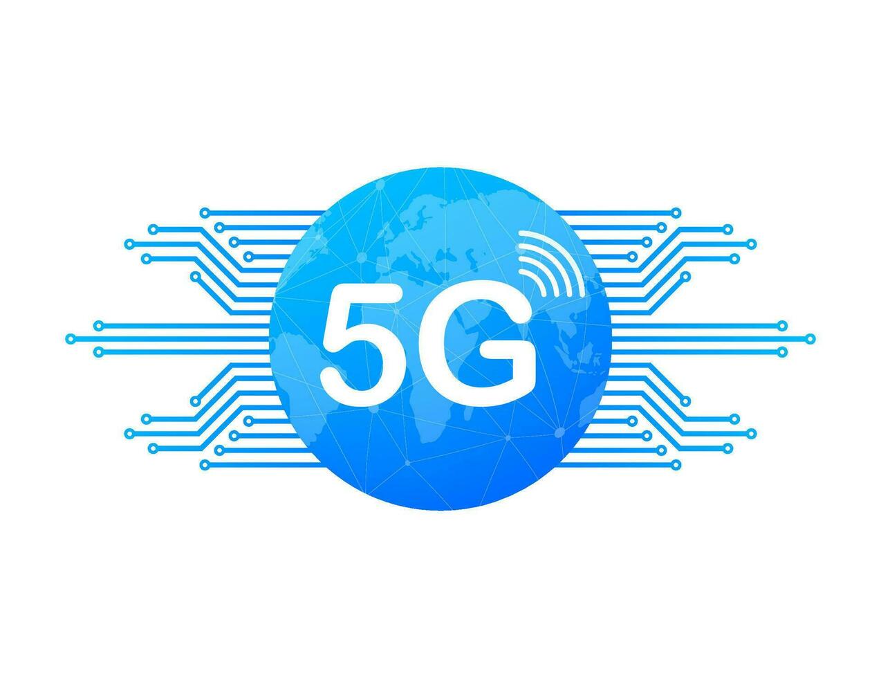 5g rede tecnologia. sem fio Móvel telecomunicação serviço conceito. marketing local na rede Internet aterrissagem modelo. vetor estoque ilustração