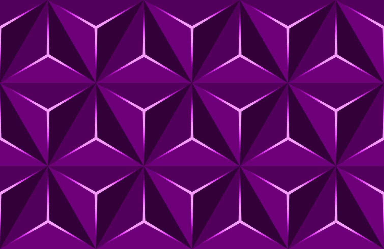 padrão geométrico 3d com formas básicas. fundo roxo vetor