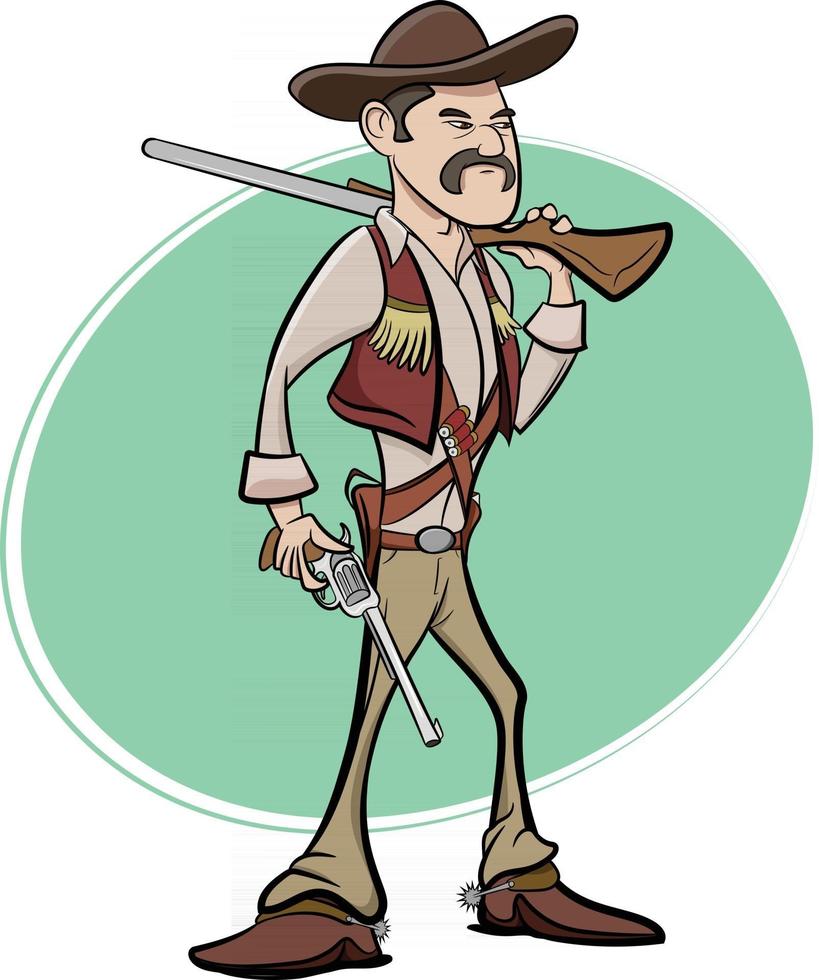 personagem de cowboy do oeste selvagem do texas vetor