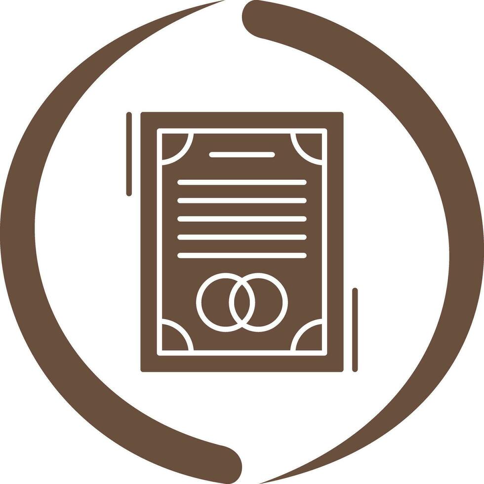 ícone de vetor de contrato de casamento