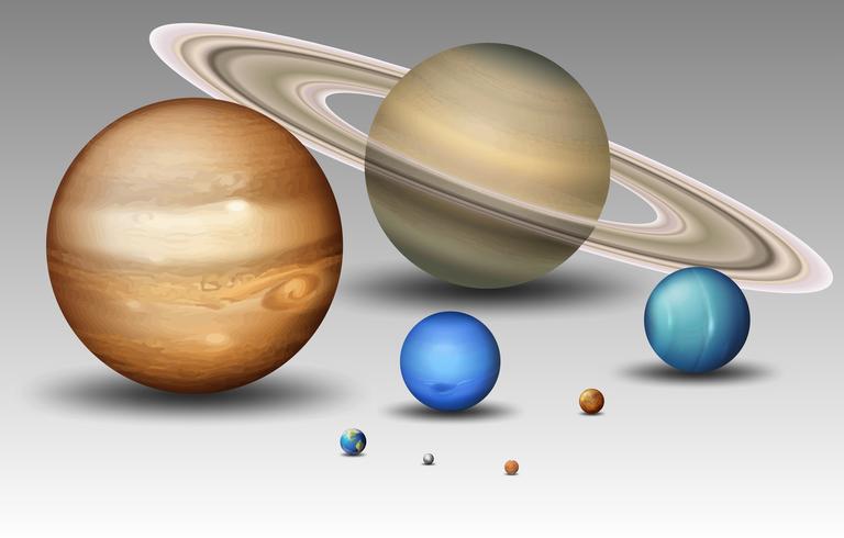 Conjunto de planeta do sistema solar vetor