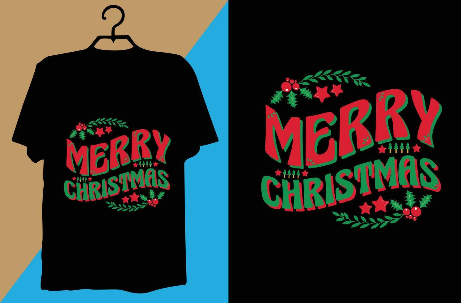 design de camiseta de natal vetor