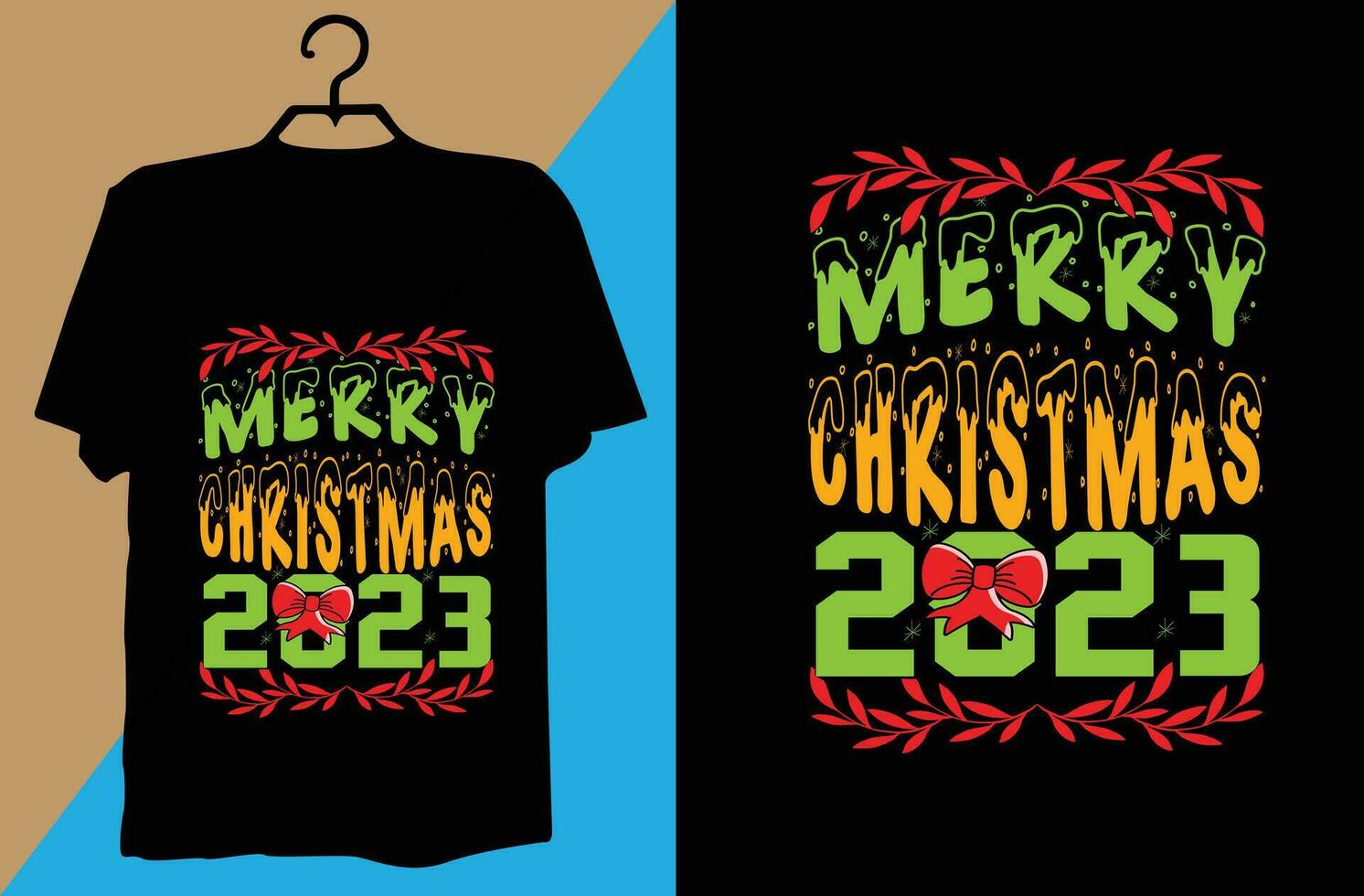 design de camiseta de natal vetor