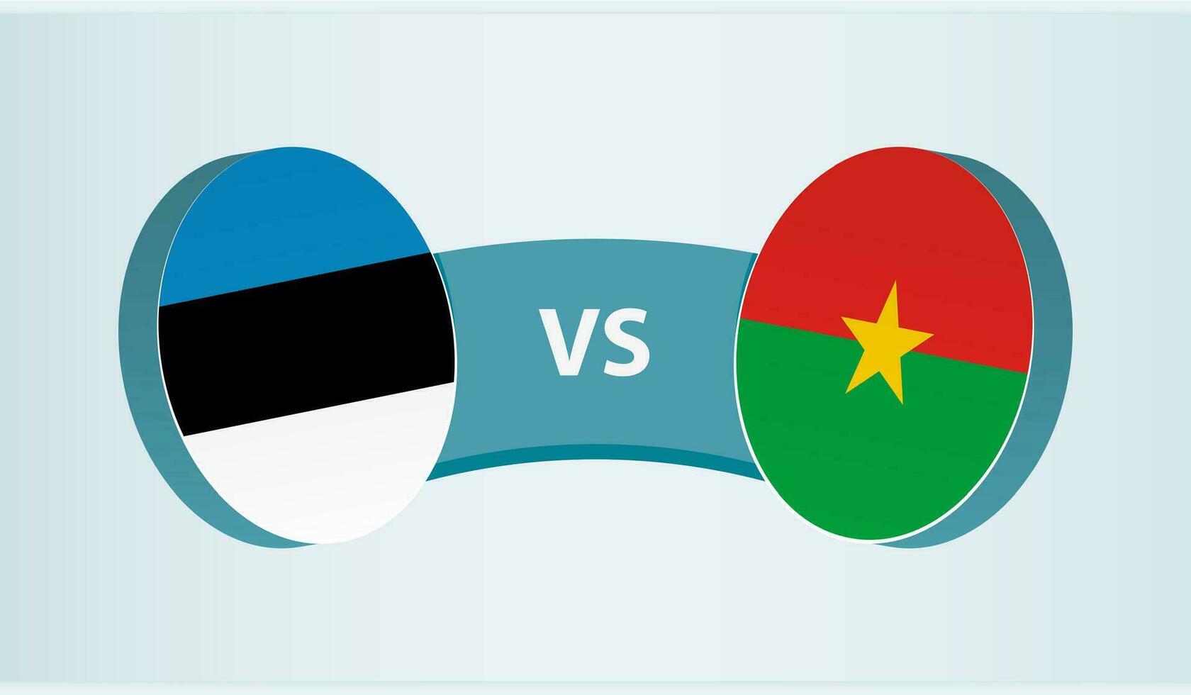 Estônia versus burkina faso, equipe Esportes concorrência conceito. vetor