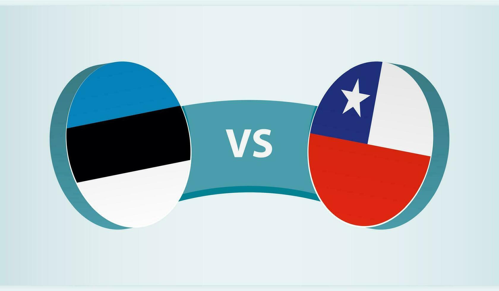 Estônia versus Chile, equipe Esportes concorrência conceito. vetor