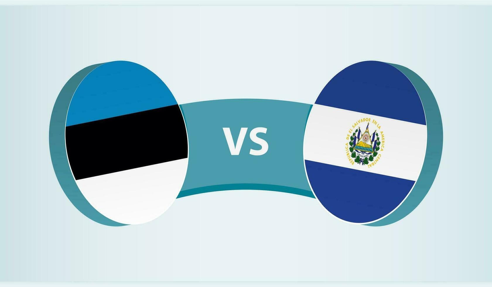 Estônia versus el salvador, equipe Esportes concorrência conceito. vetor