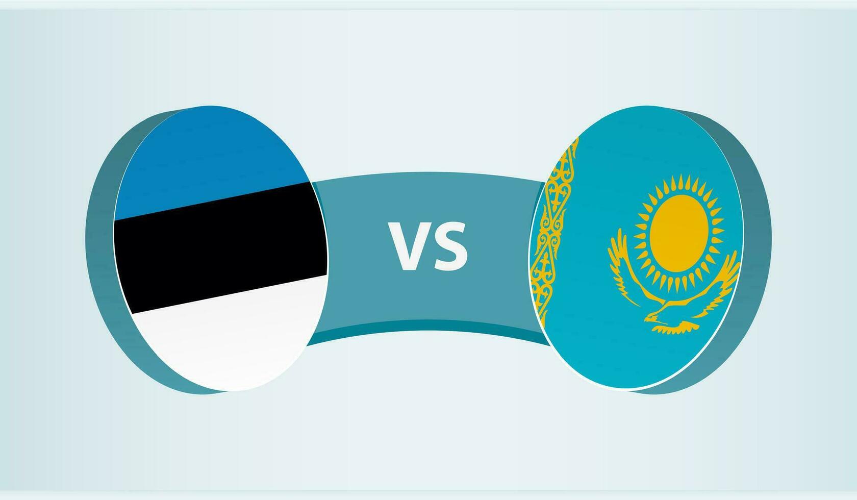 Estônia versus Cazaquistão, equipe Esportes concorrência conceito. vetor